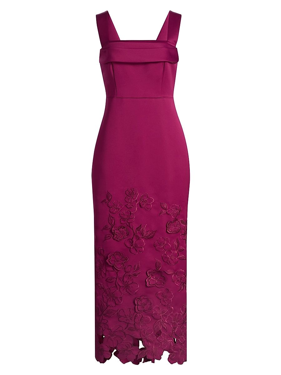 Women's Billie Floral-Embroidered Dress - Rosewood - Size 16