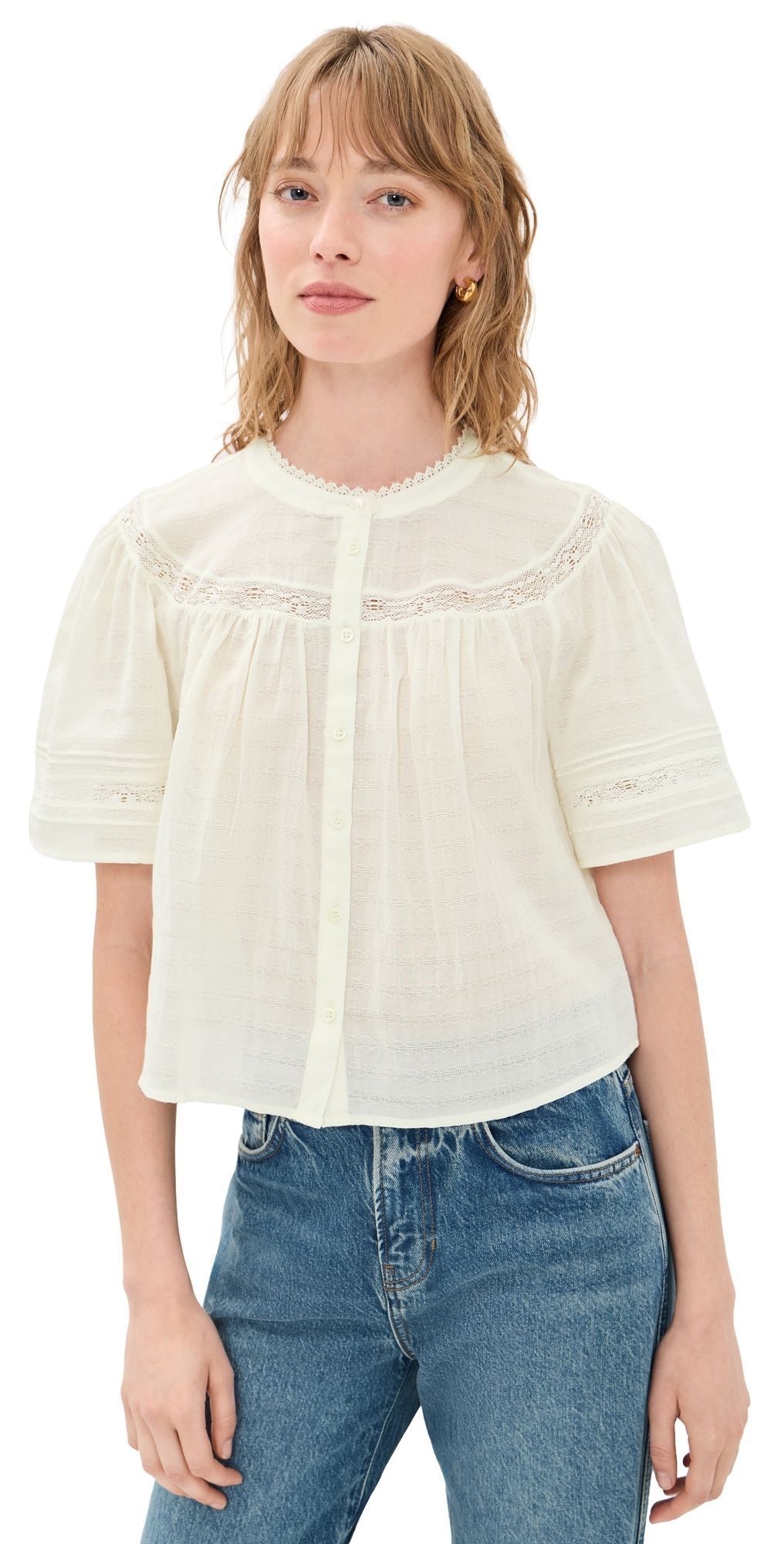 PAIGE Pasadena Blouse Ivory XS