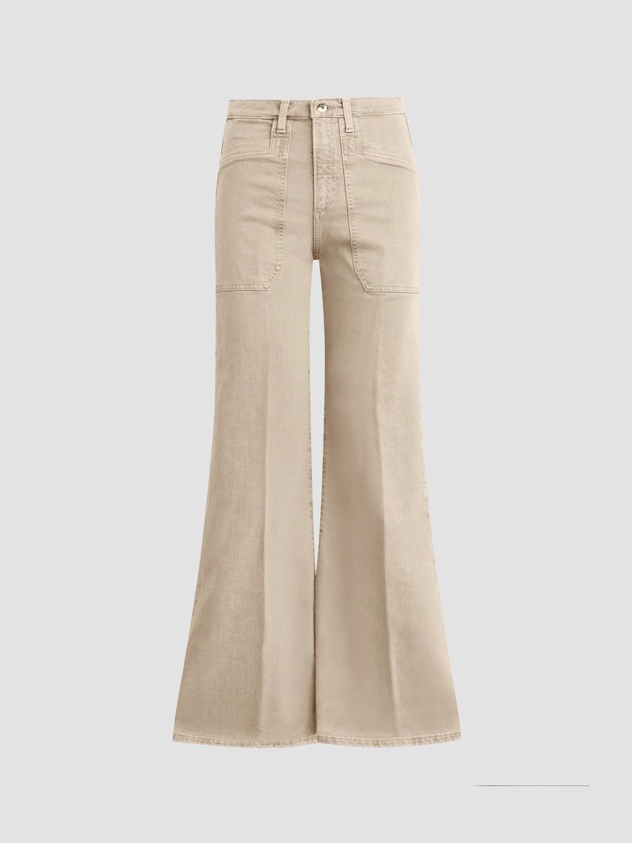 Joe's Jeans Women's The Cher Patch Pocket Bell Bottom Pants - White Pepper - Size 23