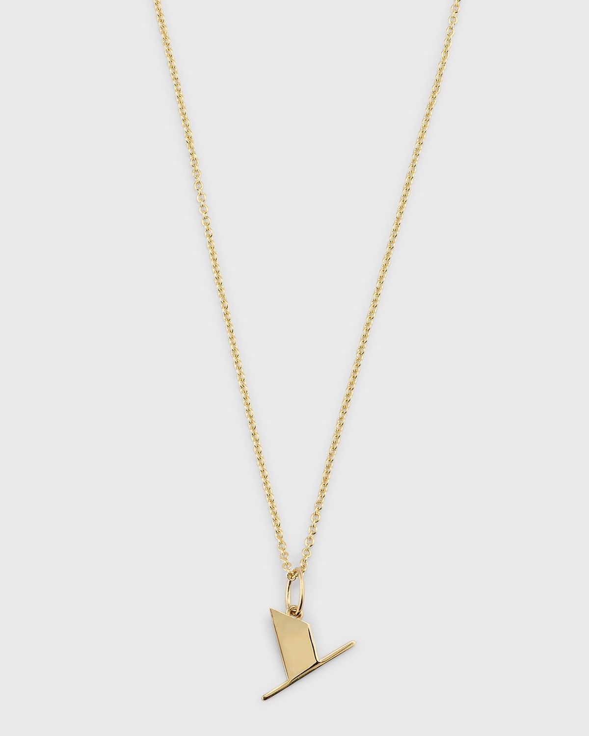 14K Pure Block Initial Necklace