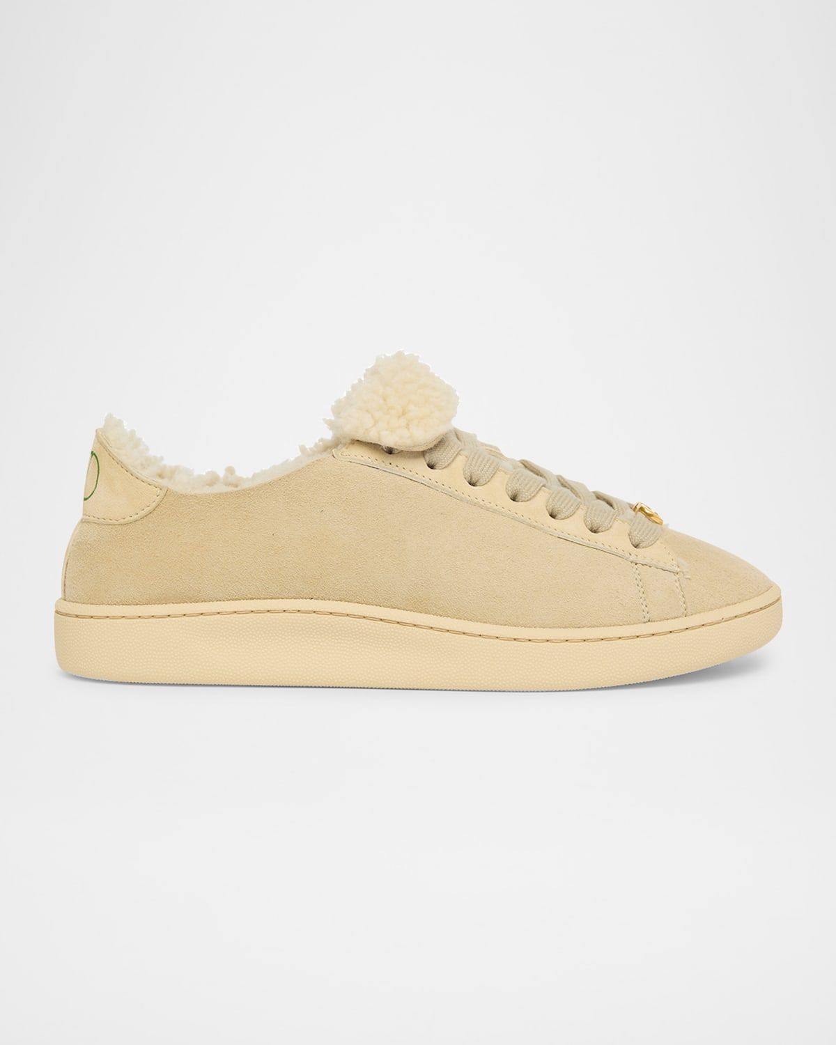 VLogo Shearling-Lined Suede Low-Top Sneakers