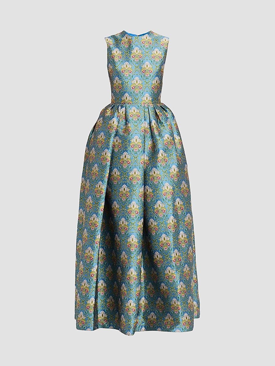 Women's Metallic Brocade Gown - Multi Color - Size 10