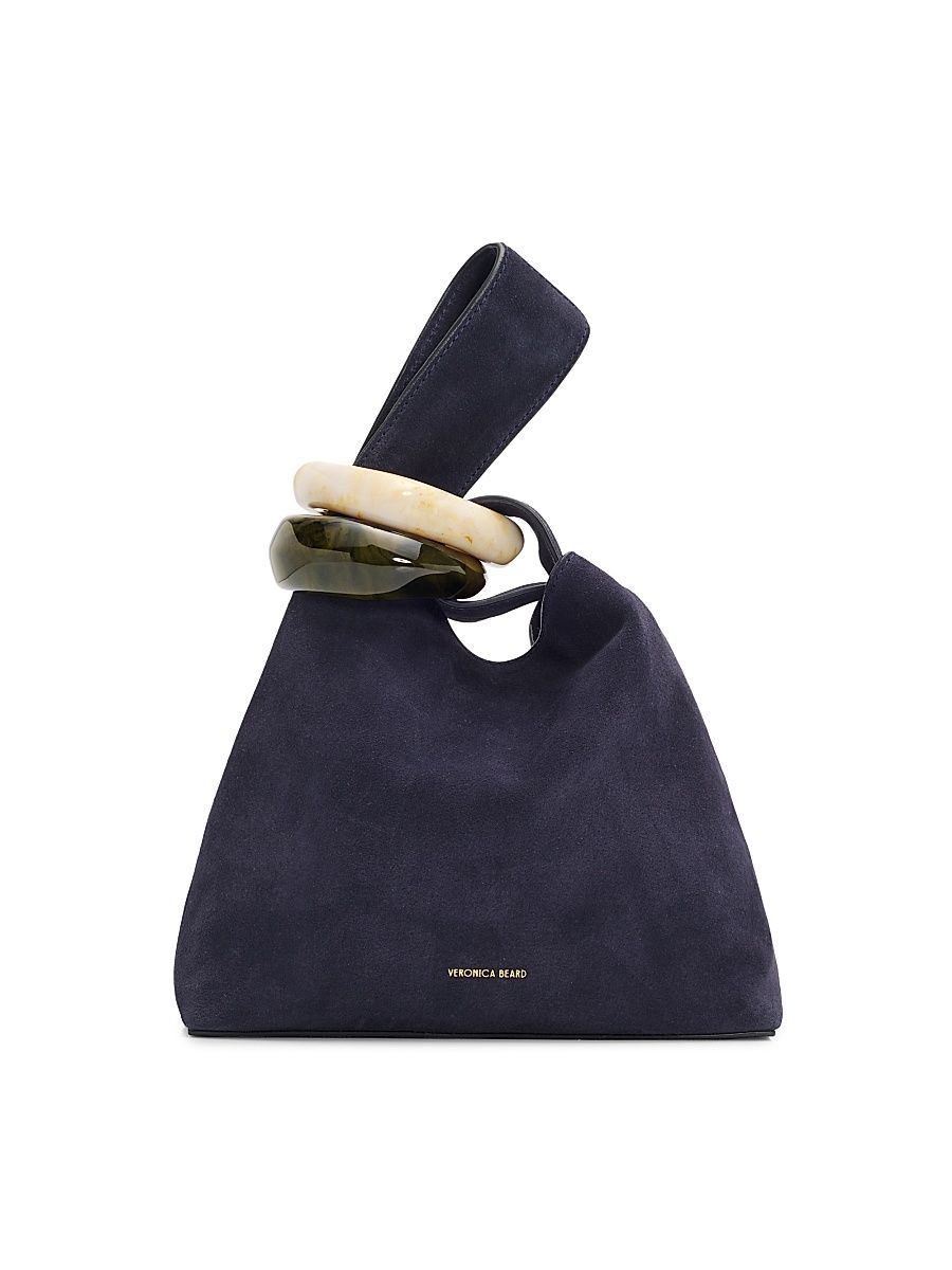 Women's Swing Suede Top Handle Bag - Navy