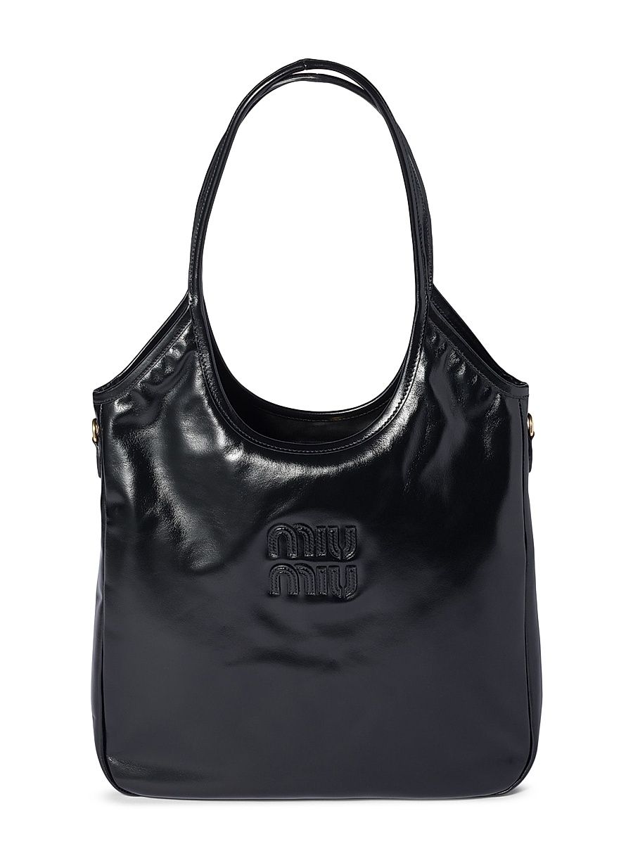 Women's Ivy Leather Tote Bag - Black