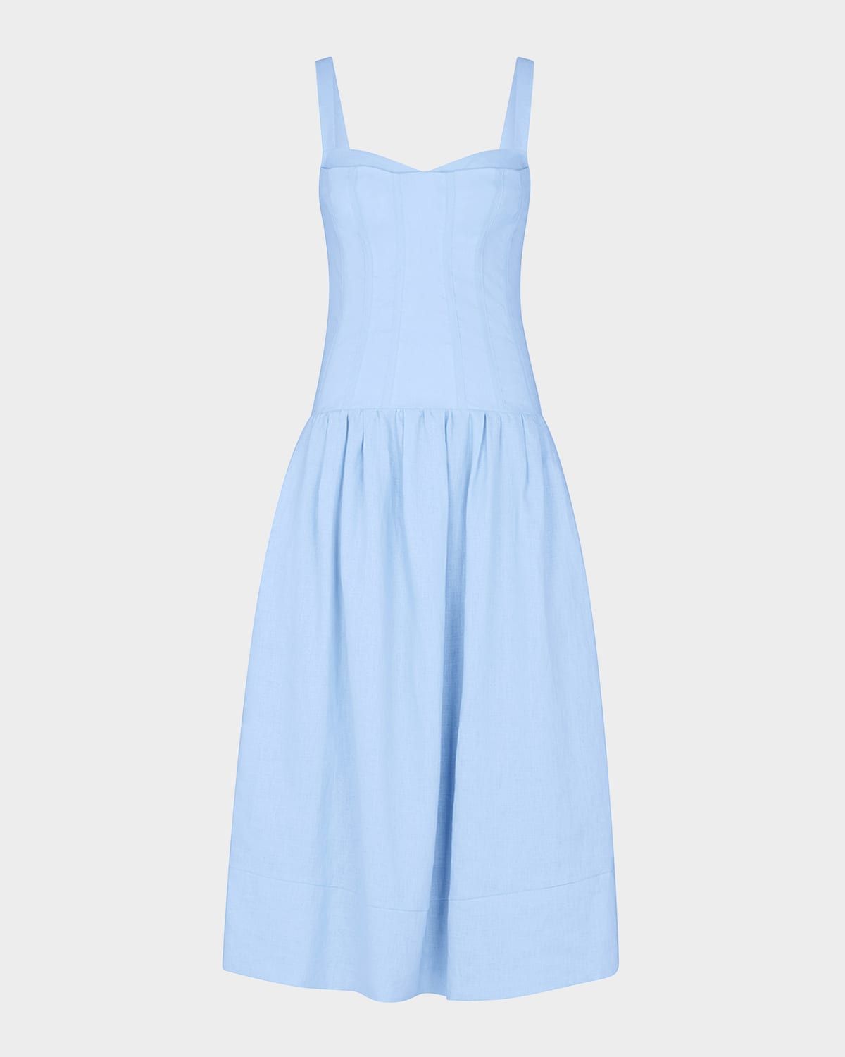 Makenna Ruched Sweetheart Corset Midi Dress