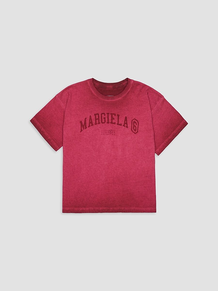Little Kid's & Kid's Faded Logo T-Shirt - Burgundy - Size 10