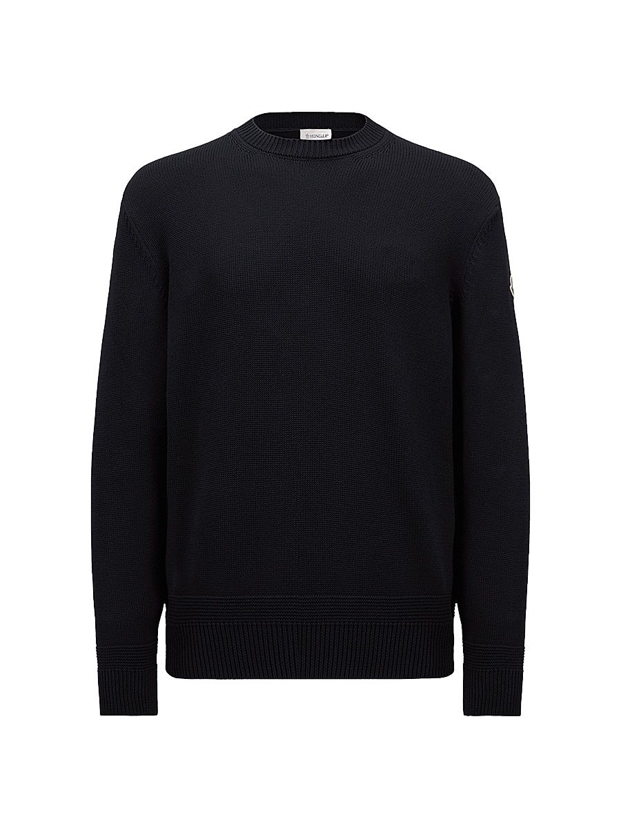 Men's Crewneck Sweater in Cotton - Navy Blue - Size XL