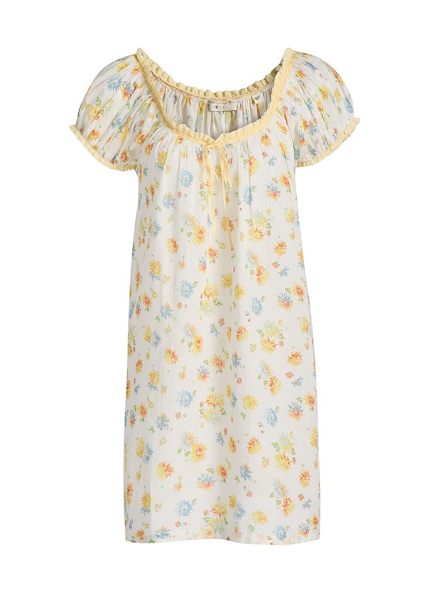 Women's Julia Cotton Minidress - Dahlia Floral - Size XXS