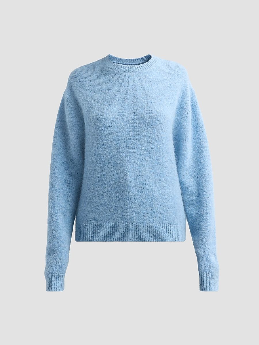 Toteme Women's Classic Alpaca Crewneck Sweater - Pale Blue - Size Large