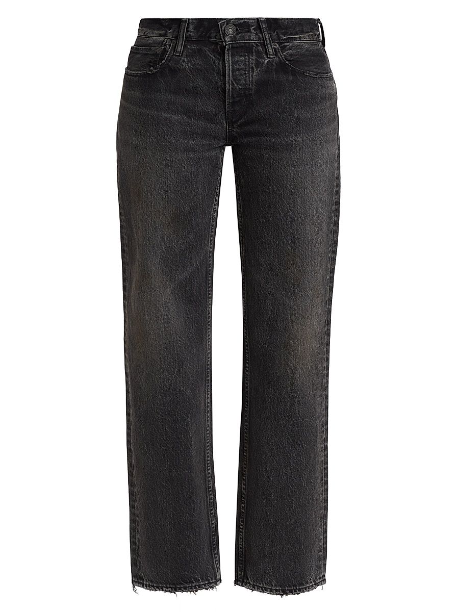 Women's Iona Low-Rise Straight-Leg Jeans - Black - Size 30