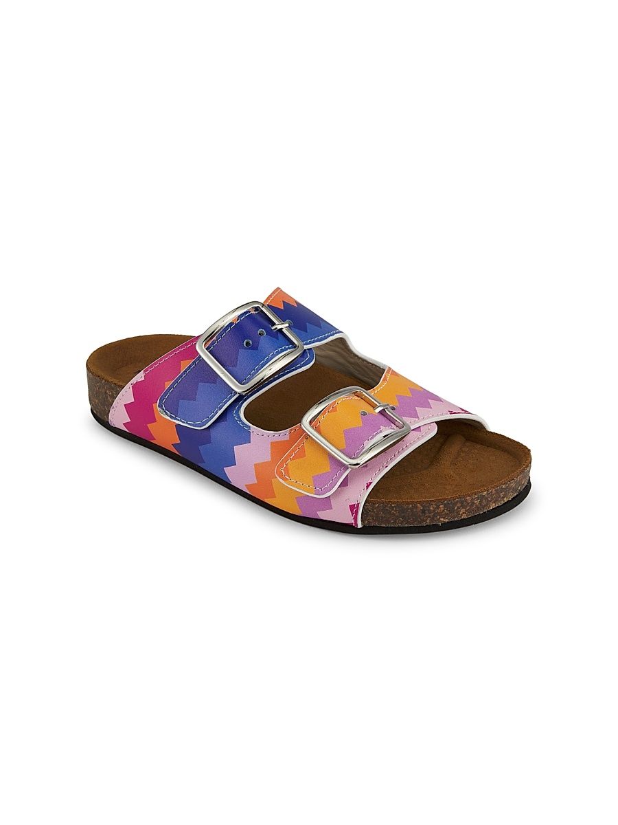 Girl's Two-Buckle Slide Sandals - Size 1.5 (Child)