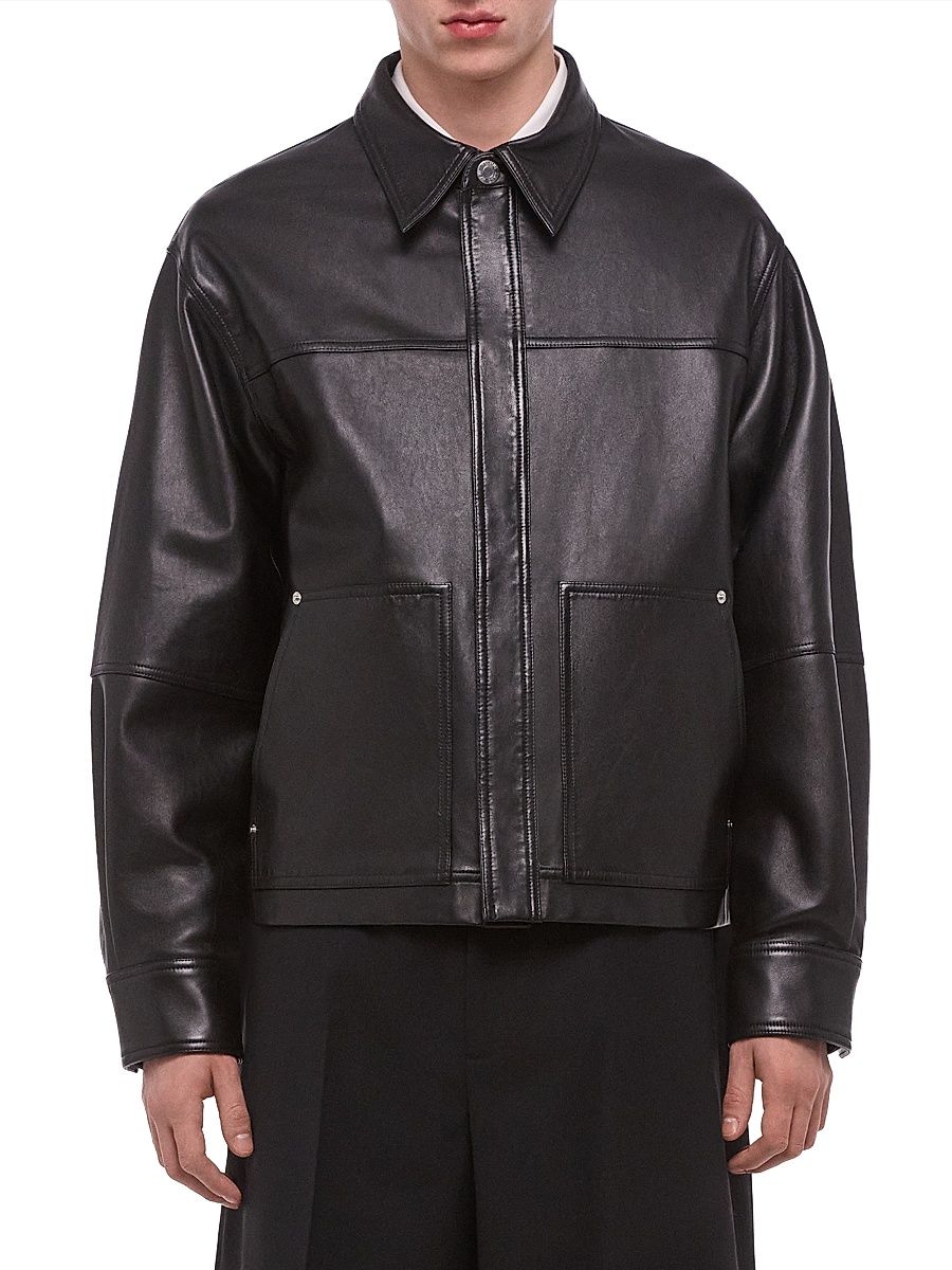 Men's Bond Leather Jacket - Black - Size XL