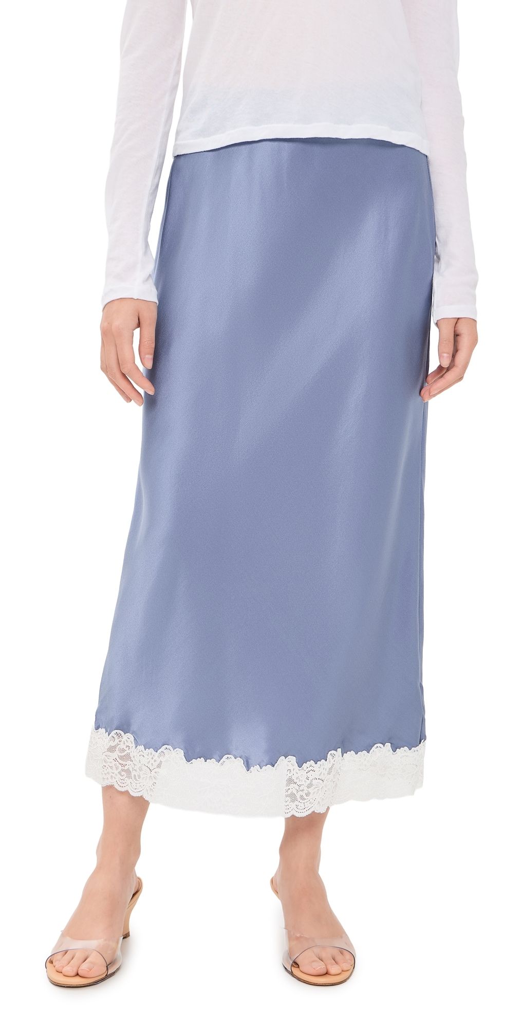 LoveShackFancy Janella Skirt Weathered Blue S