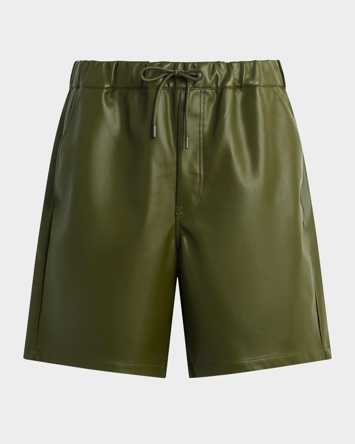 Men & apos;s Vegan Leather Drawstring Shorts