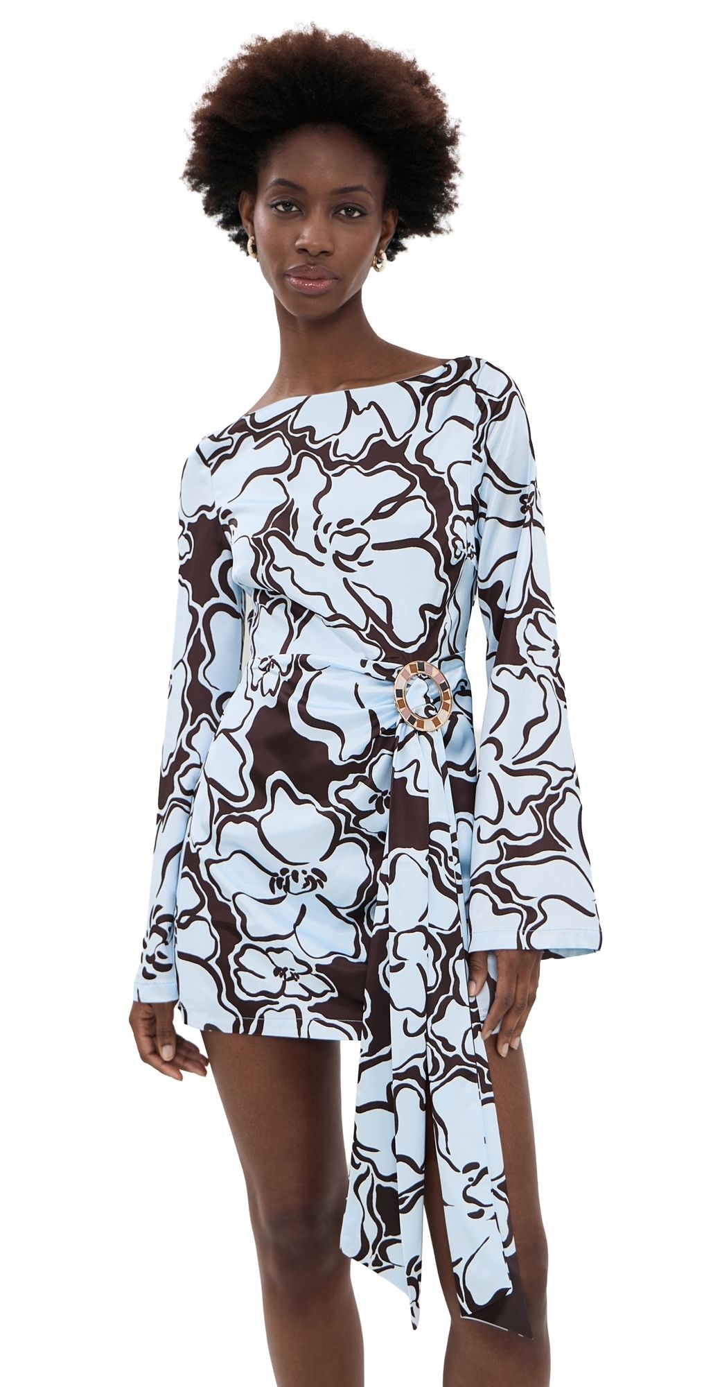 Seven Wonders Kaeli Mini Dress Zara Florals Chocolate & Blue M