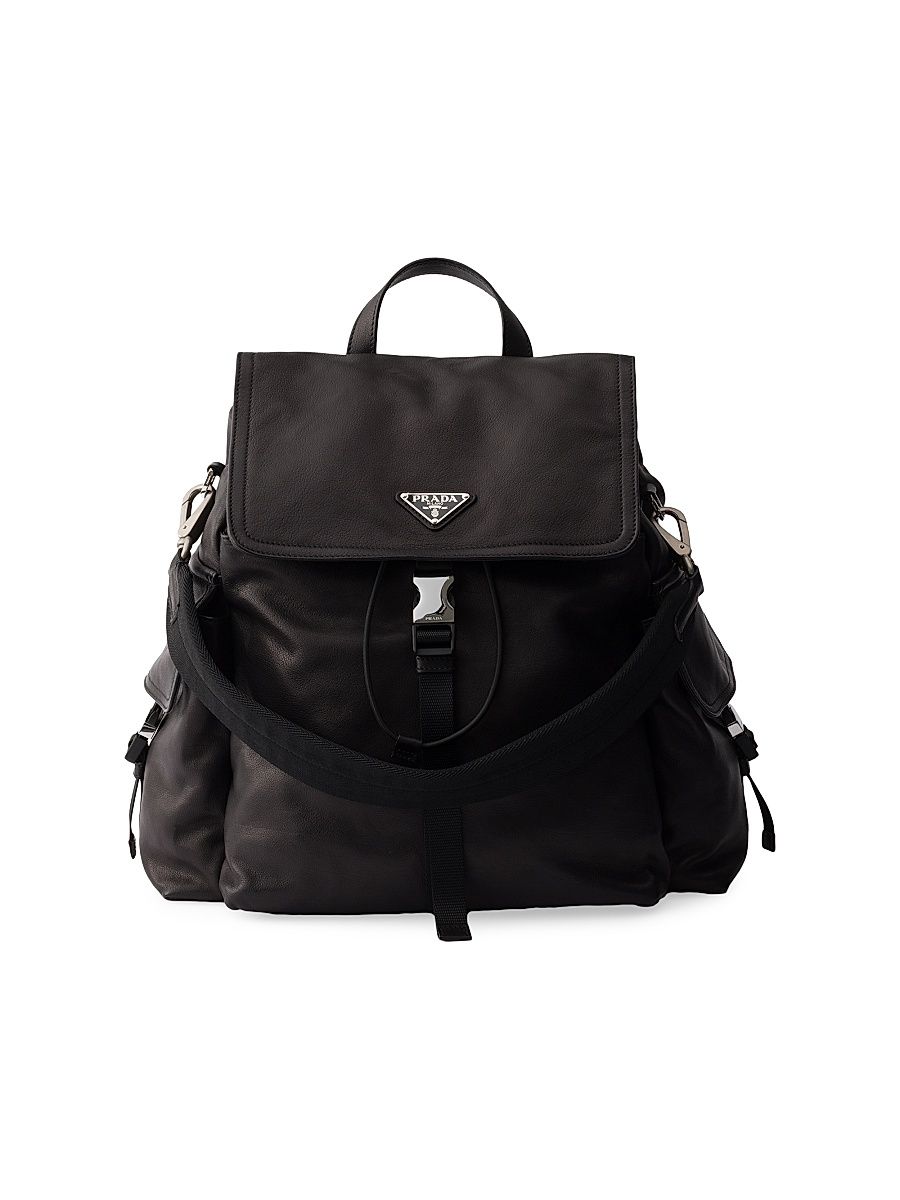 Men's Explore Leather Backpack - Black