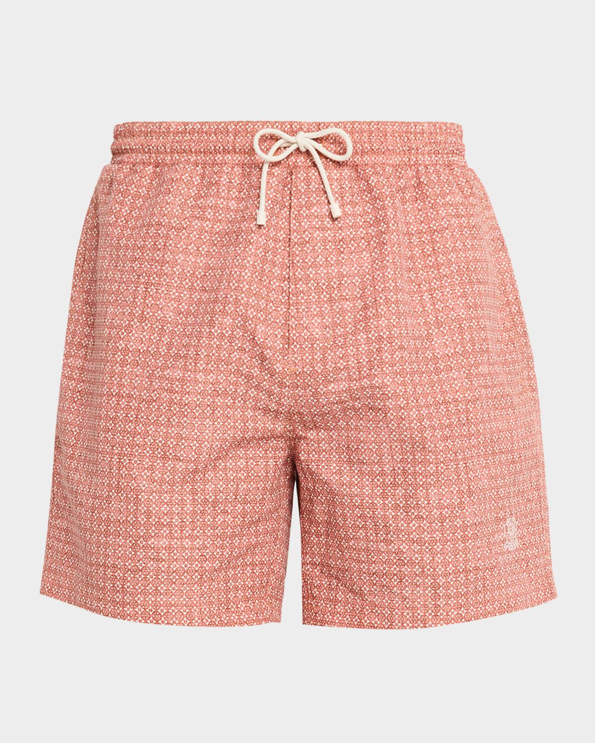 Men & apos;s Flower-Print Nylon Swim Shorts