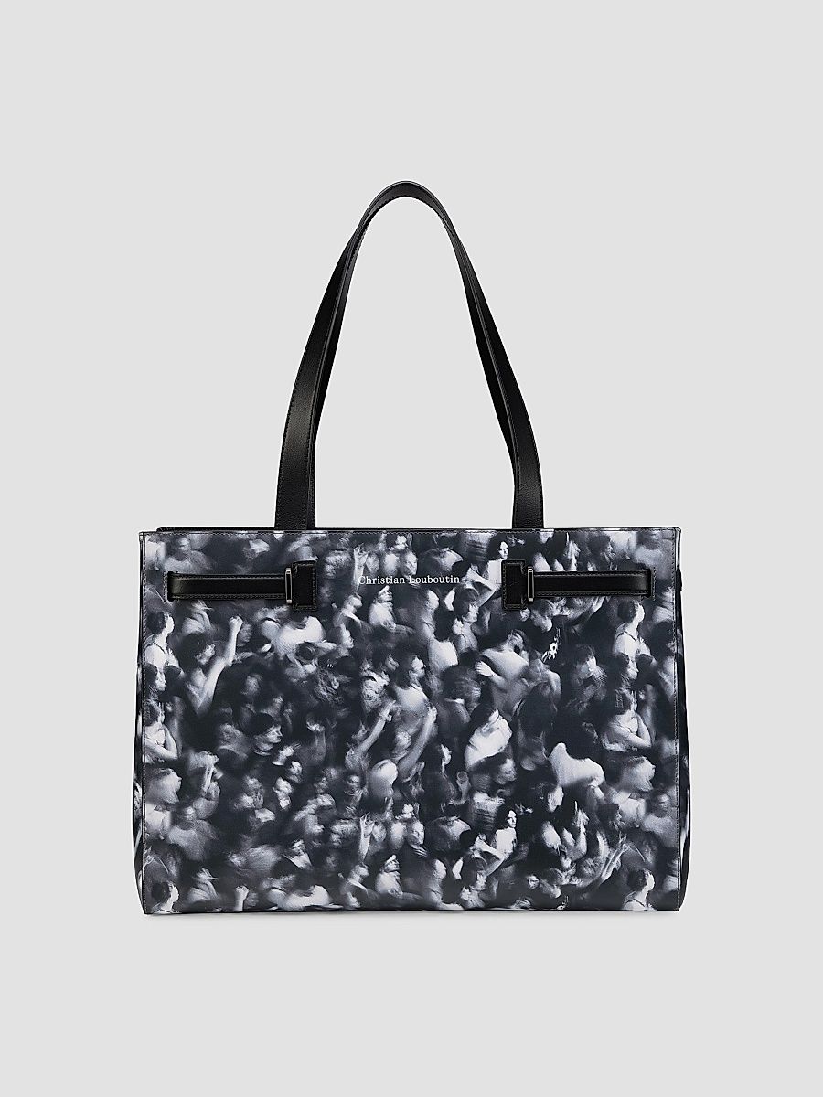 Christian Louboutin Men's Tactical Tote Bag - Black White