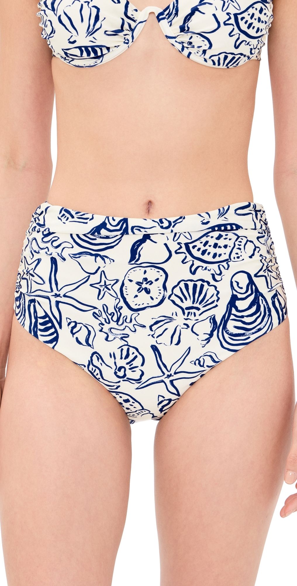 SIMKHAI Teya High Waisted Bikini Bottoms Blueberry Multi M