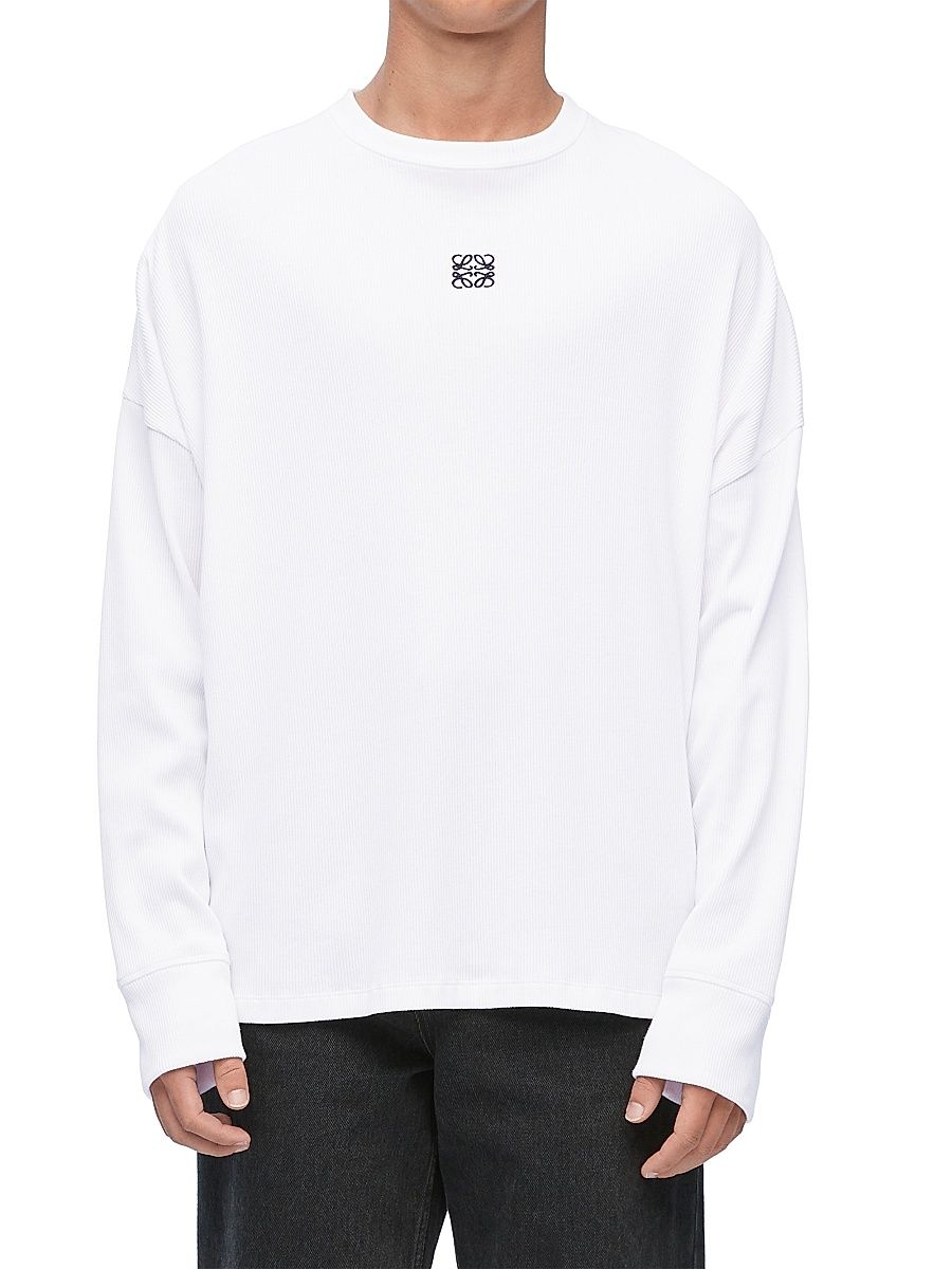 Men's Logo Long-Sleeved T-Shirt - White - Size Large
