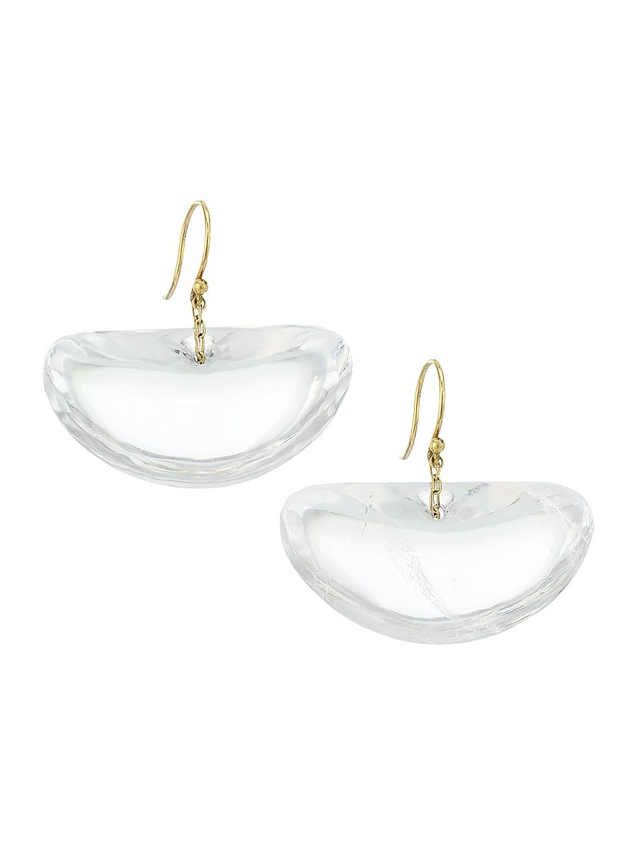 Women's Ginko Hand-Cut Crystal Earrings - Crystal