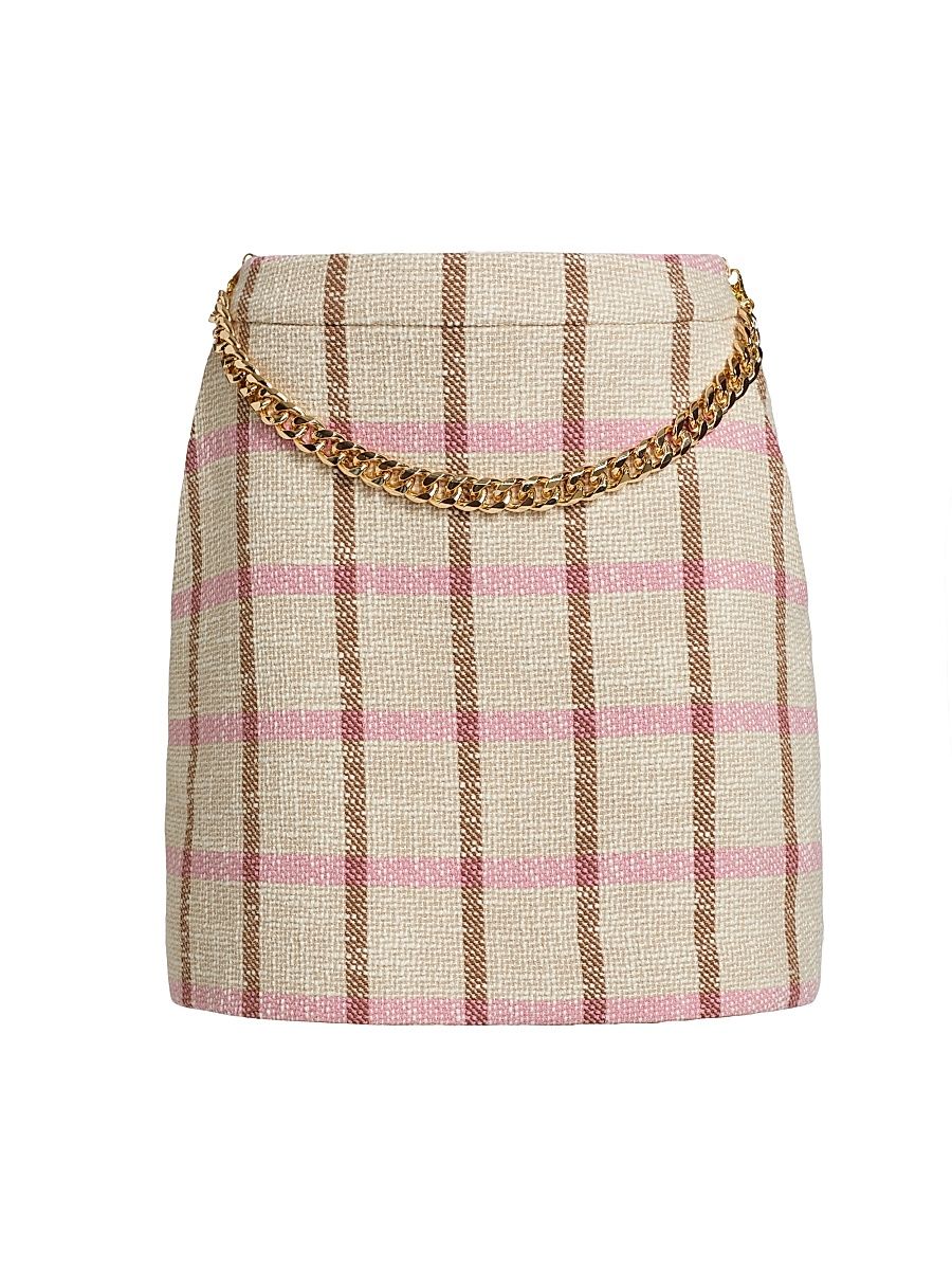 Women's Lane Plaid A-Line Miniskirt - Pink Neutral - Size 10