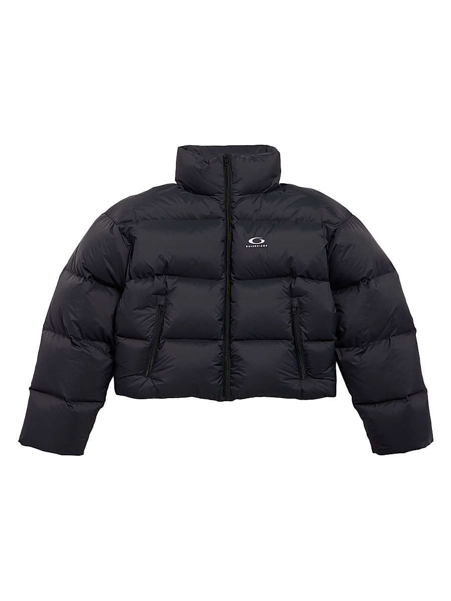 Women's Cropped Puffer - Black - Size Large