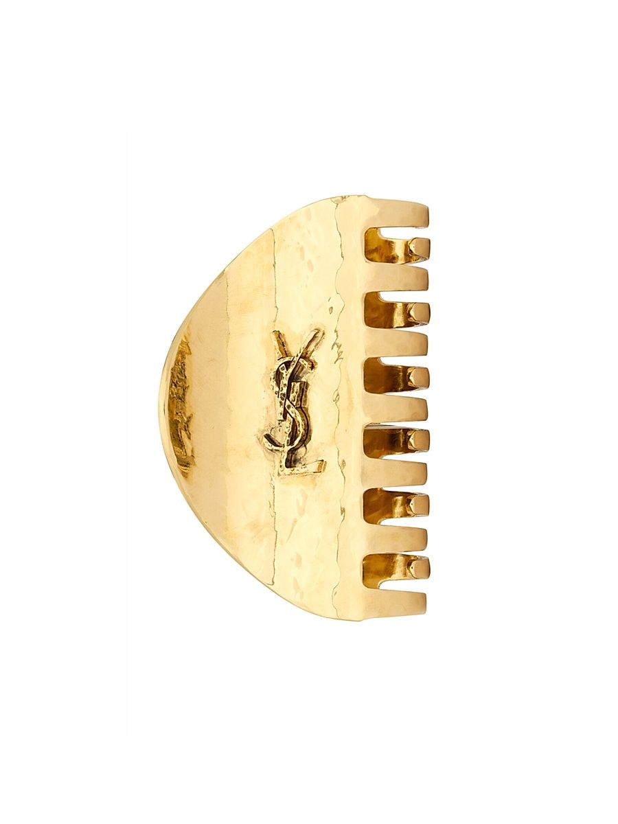 Women's Cassandre Claw Clip in Hammered Metal - Brass Gold