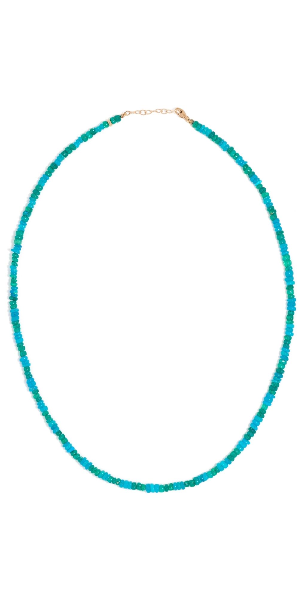 JIA JIA 14k Mini Blue Green Stripe Opal Necklace Blue Green One Size