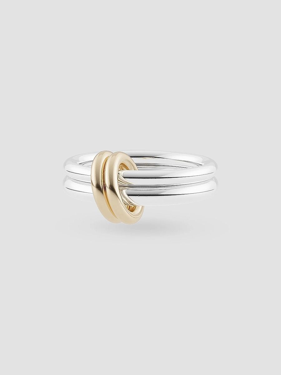 Women's Core Calliope Sterling Silver & 18K Yellow Gold Double-Band Ring - Silver Gold - Size 6