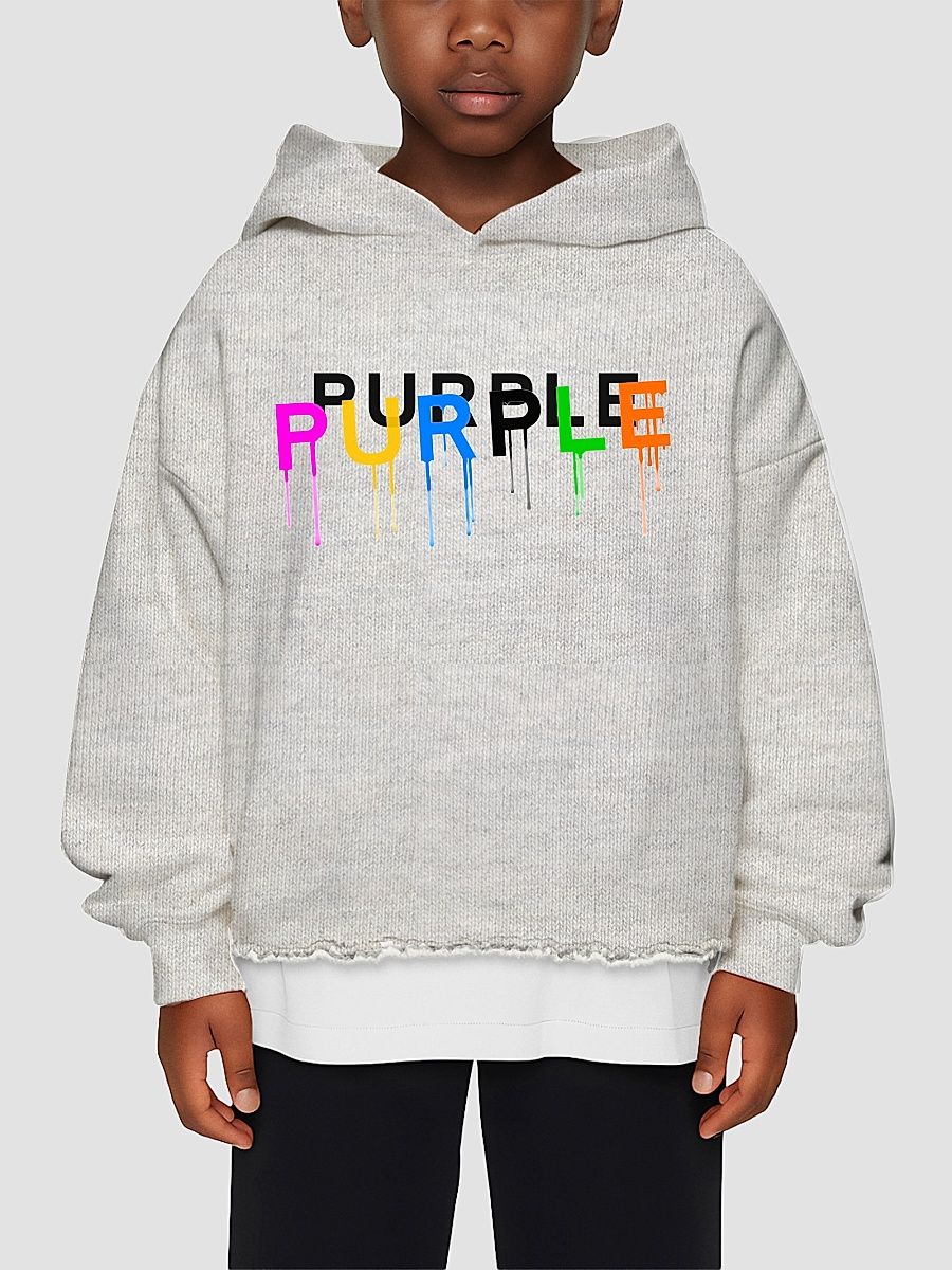 Little Boy's & Boy's Painted Wordmark Cotton Hoodie - Heather - Size 4