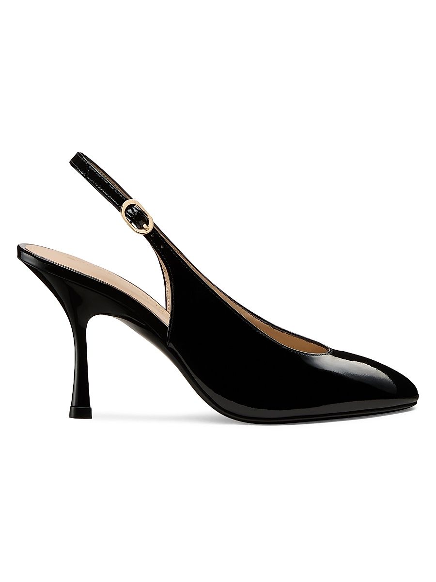 Women's Madison 85MM Patent Leather Slingback Pumps - Black - Size 9.5