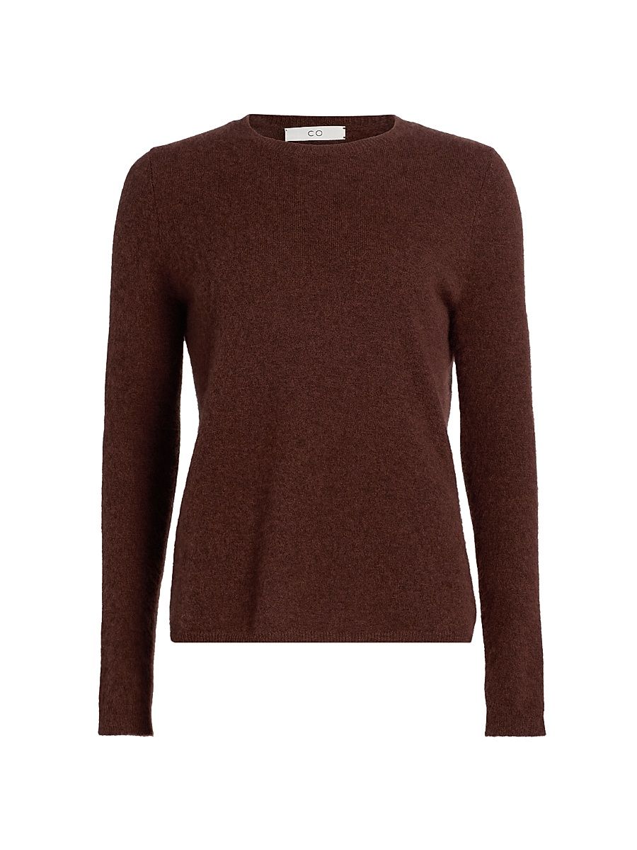 Women's Cashmere-Silk Crewneck Sweater - Brick - Size Large