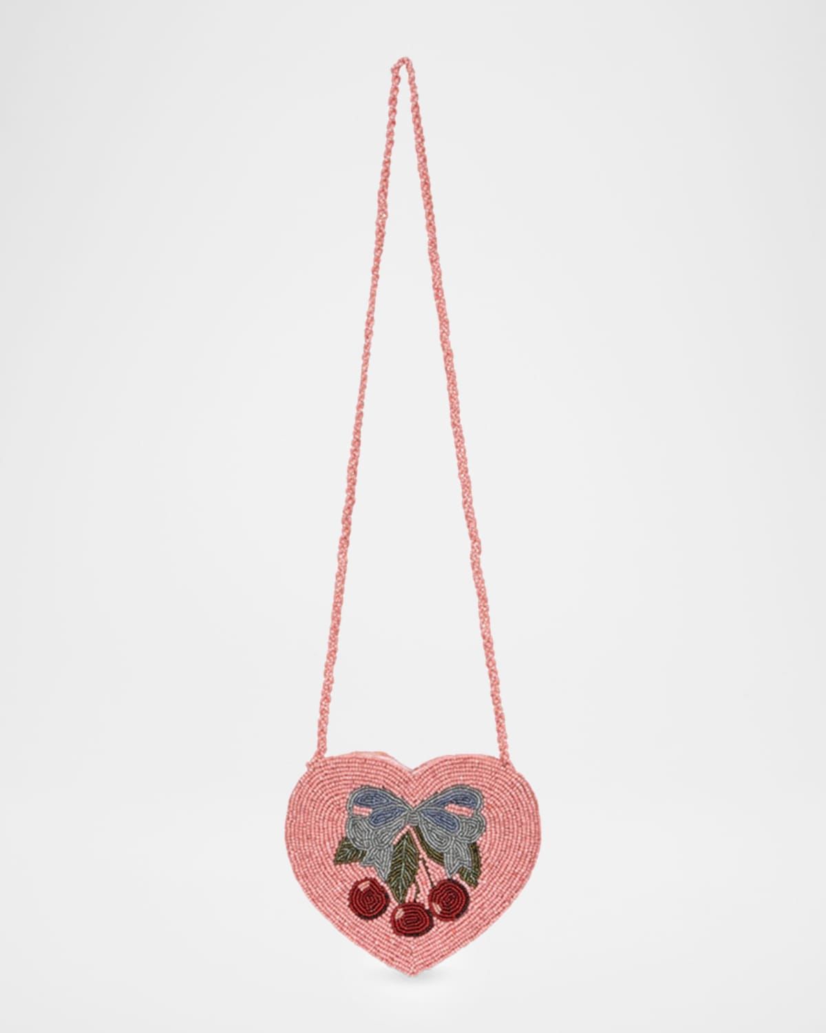Girl & apos;s Beaded Heart Shoulder Bag