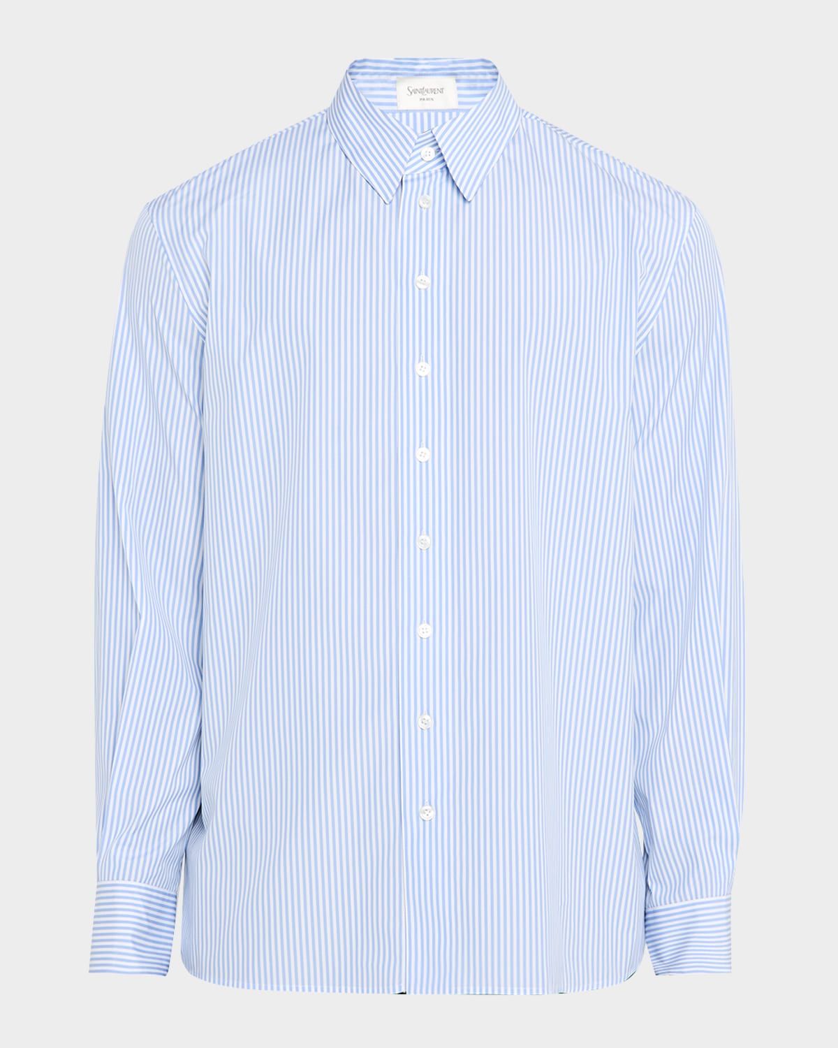 Men & apos;s Relaxed-Fit Cotton Stripe Sport Shirt
