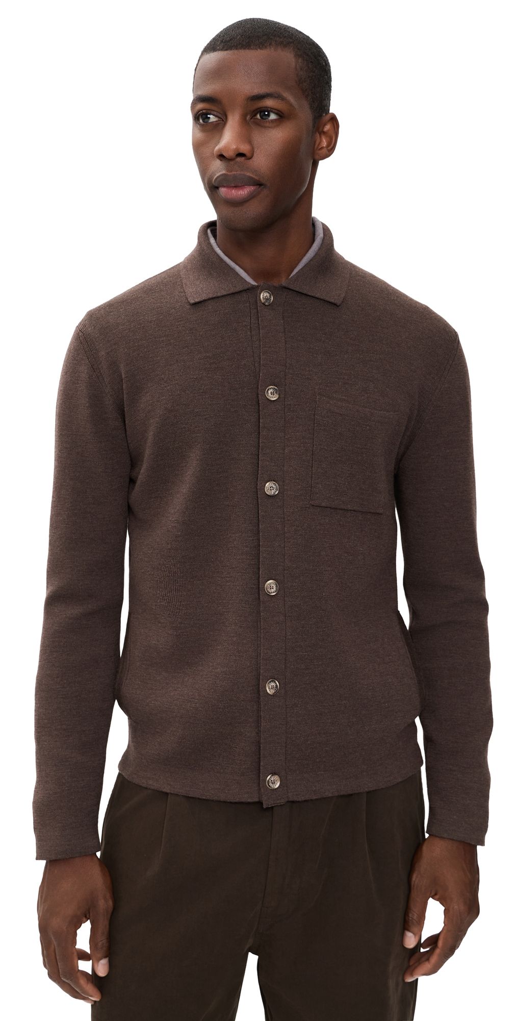 Fedeli Merino Wool Overshirt 12 - Brown 52