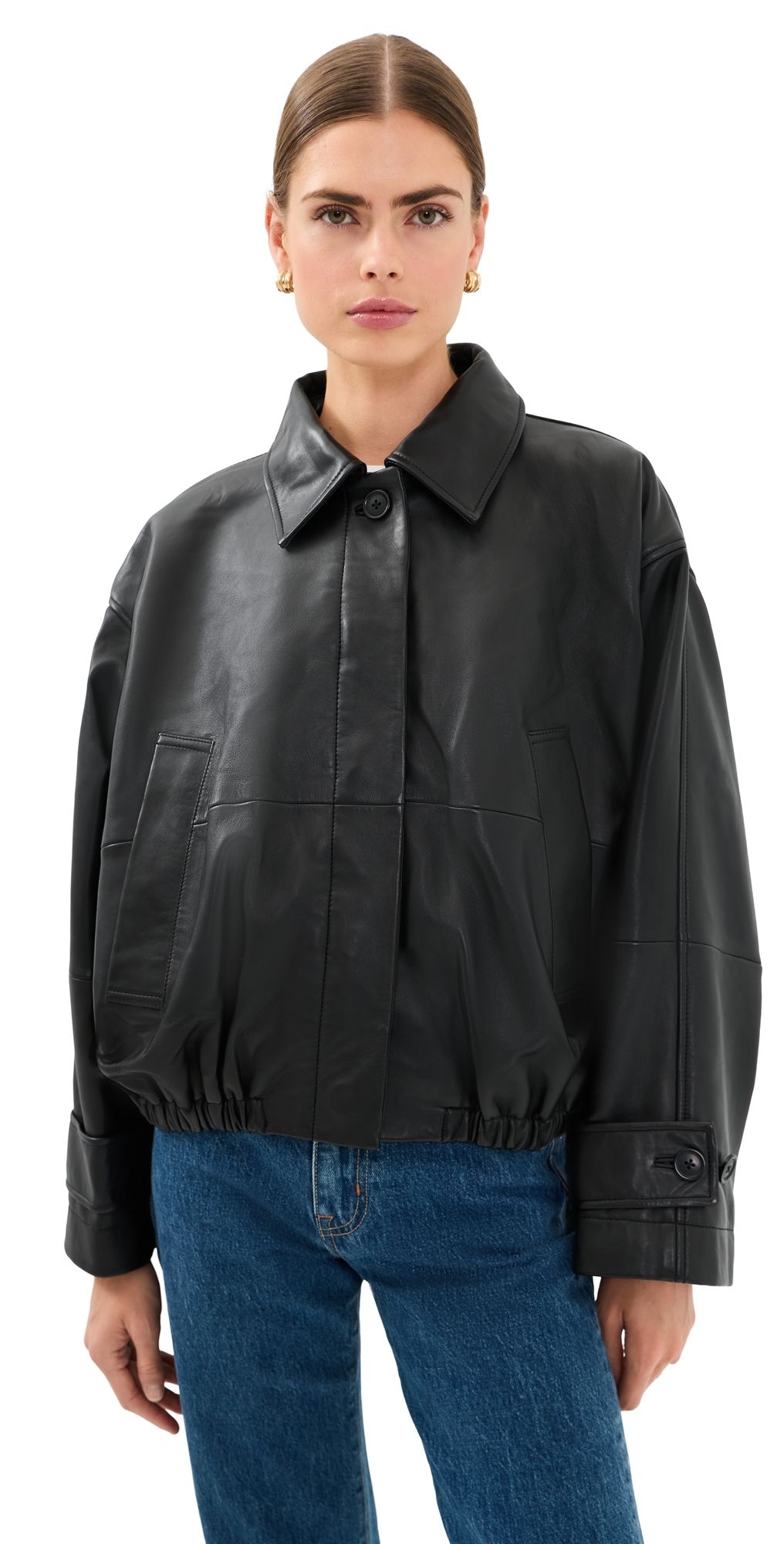 Róhe Leather Blouson Jacket Black 34