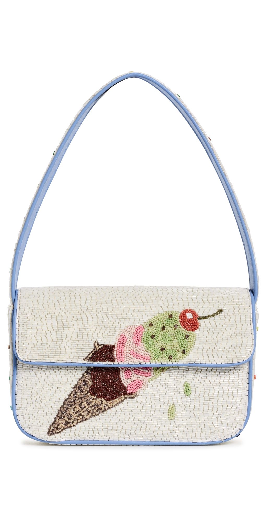 STAUD Tommy Beaded Shoulder Bag Triple Scoop One Size