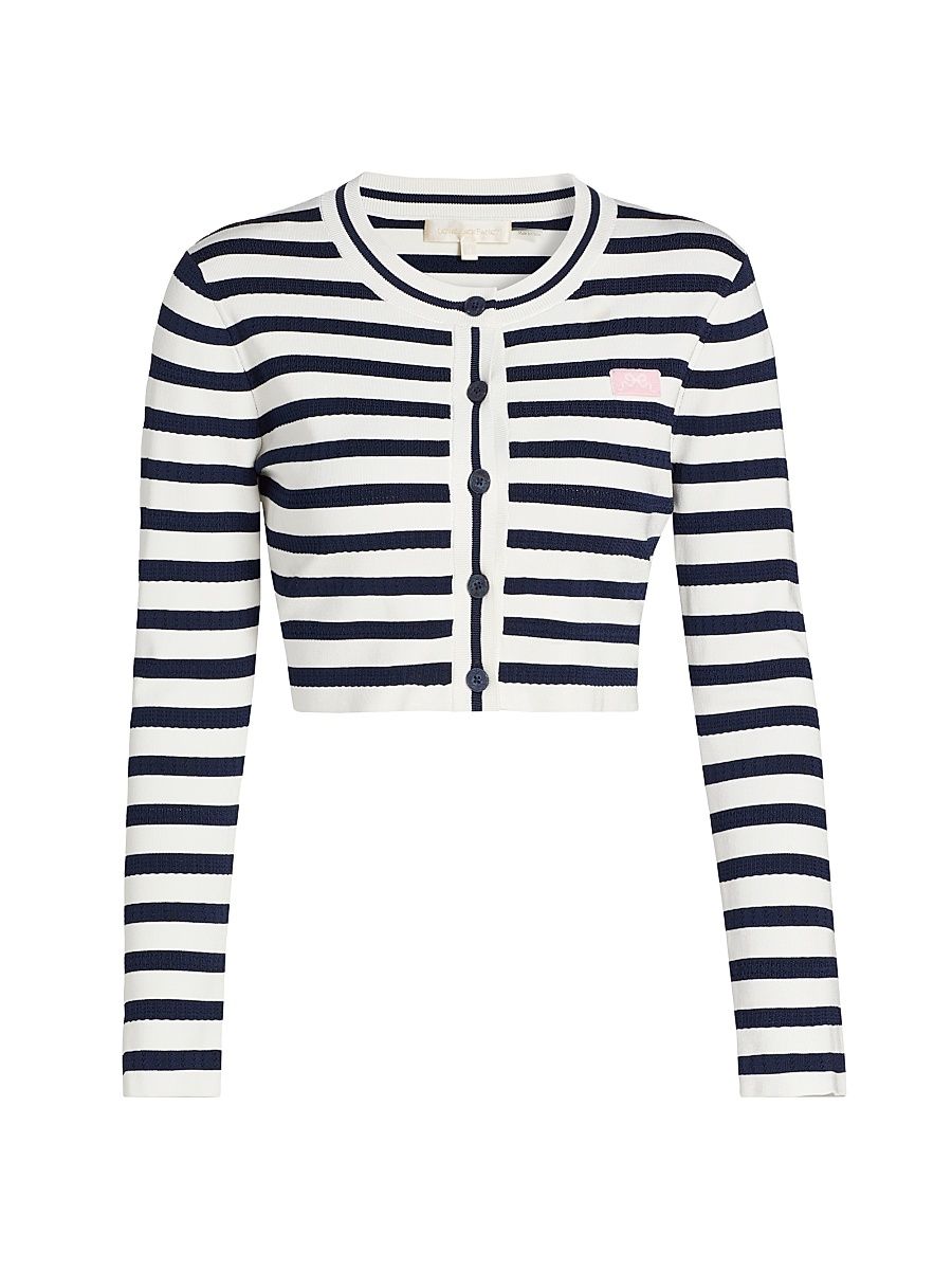 Women's Avanette Striped Crop Cardigan - Sailor Night - Size XL