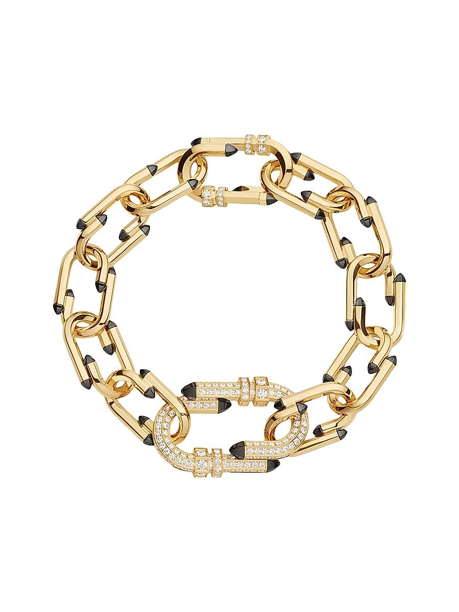 Women's Try Me Paved 18K Yellow Gold, Black Onyx & 3.15 TCW Diamond Bracelet - Yellow Gold