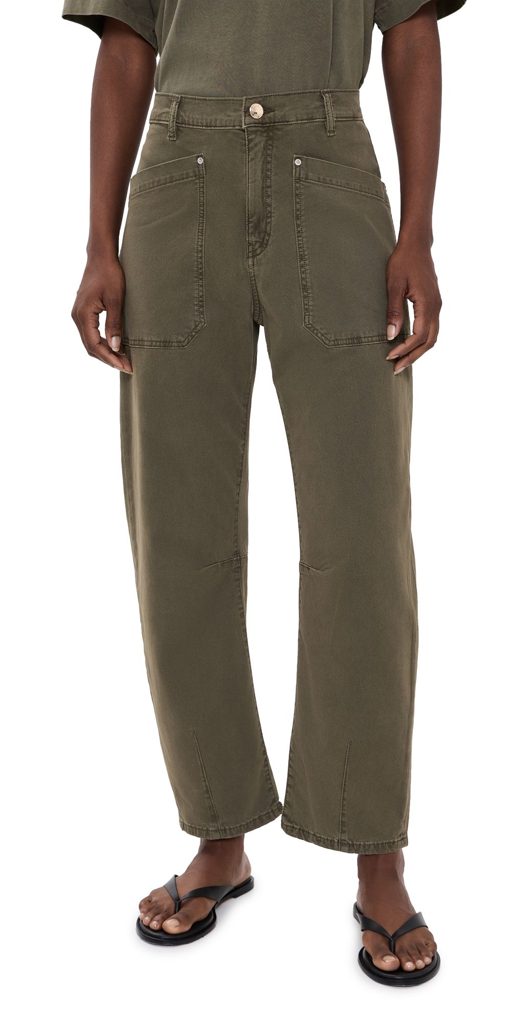 DL1961 Bilie Easy Barrel High Rise Ankle Pants Pine 27