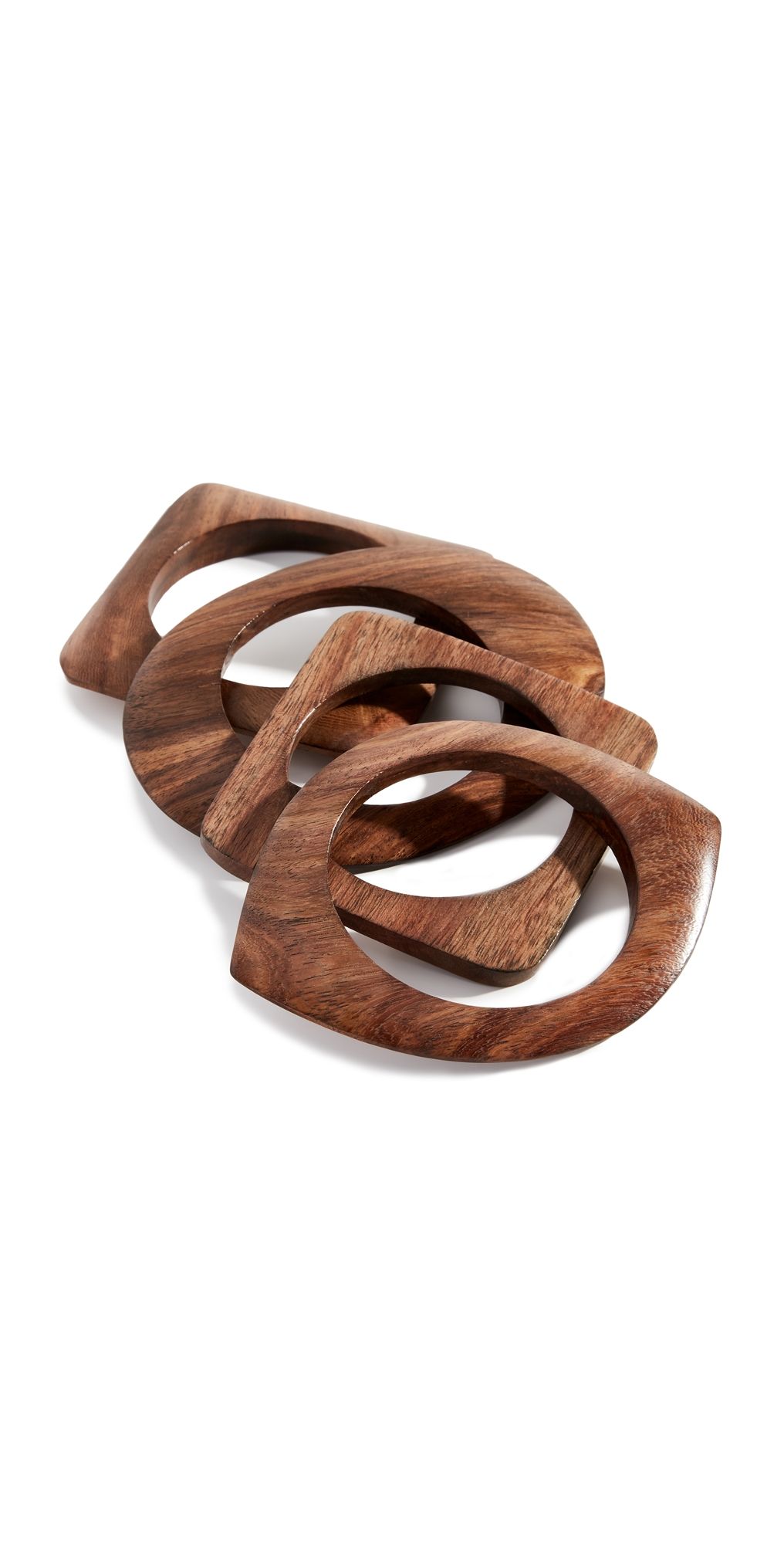Kenneth Jay Lane Geometric Bangles Wood One Size
