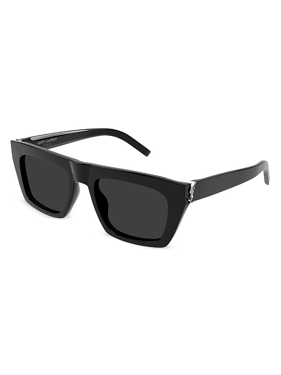 Women's Monogram Hinge 52MM Acetate Square Sunglasses - Black Dark Grey