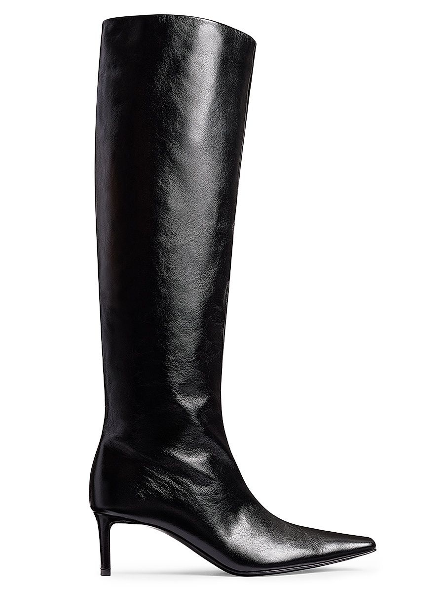 Women's Ona 55MM Leather Knee-High Boots - Black - Size 6.5