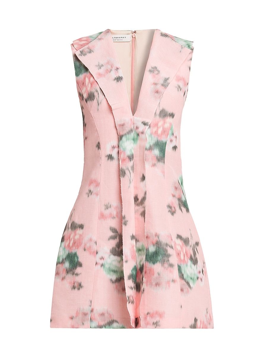 Women's Floreal Taffeta minidress - Multi Pink - Size 12