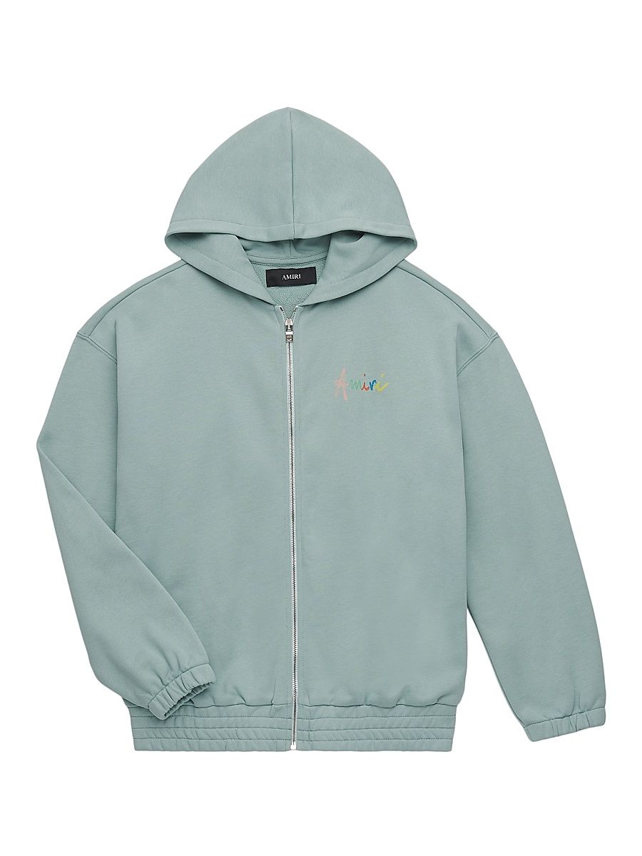 Little Kid's & Kid's Logo Zip-Up Hoodie - Ceramic Teal - Size 4