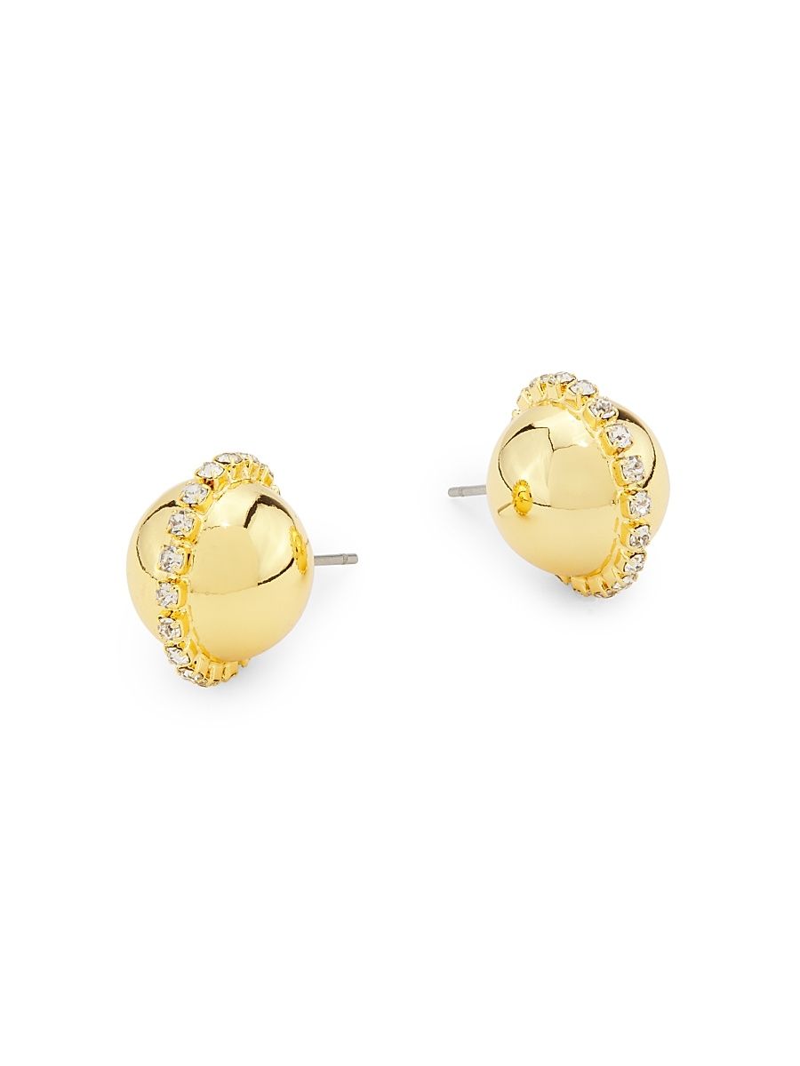 Women's 18K-Gold-Plated & Glass Crystal Ball Stud Earrings - Gold
