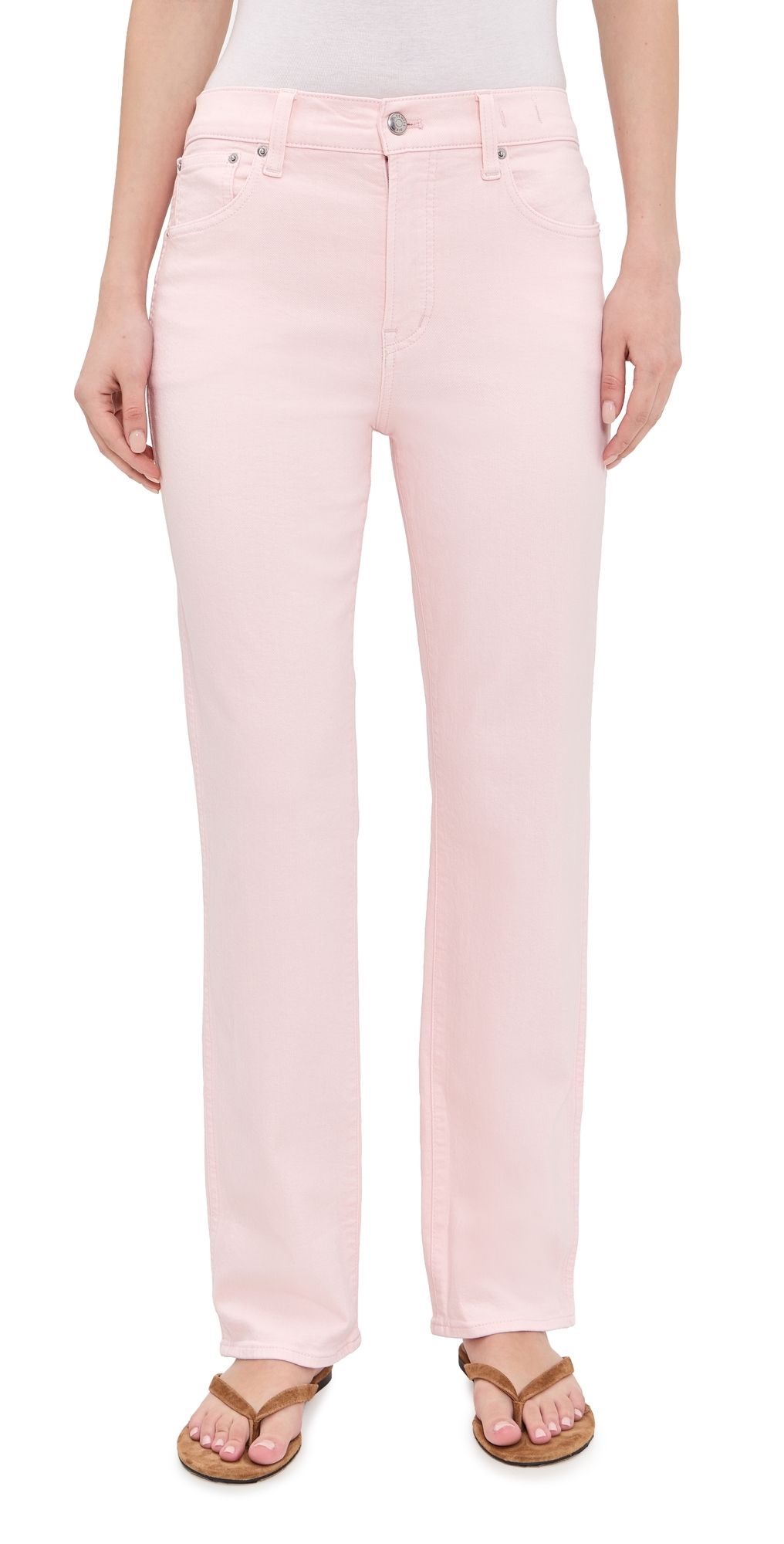 Madewell The Longline Straight Jeans in Pale Pink Pale Pink 26