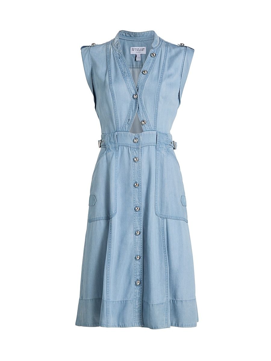 Women's Penelope Denim Button-Front Midi-Dress - Ellis Wash - Size 14