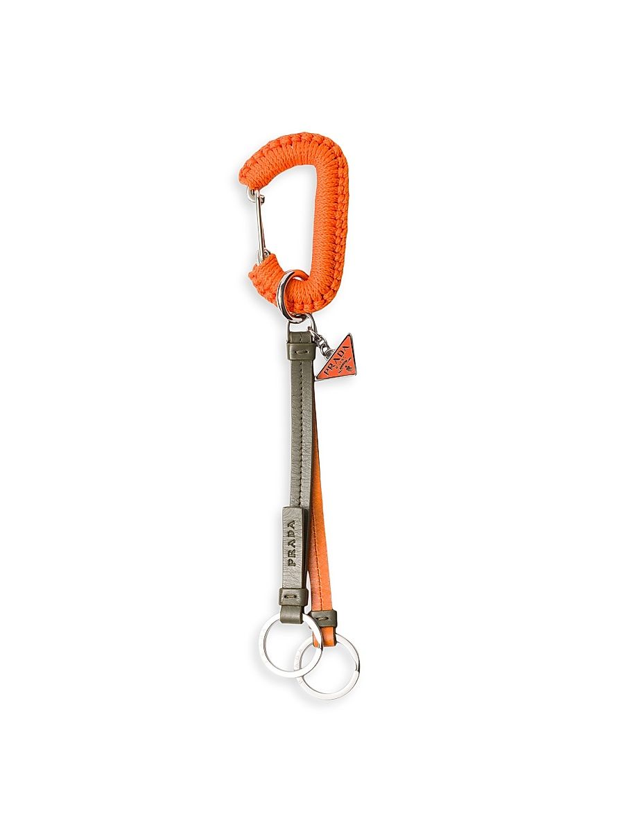 Men's Leather Bag Charm - Orange